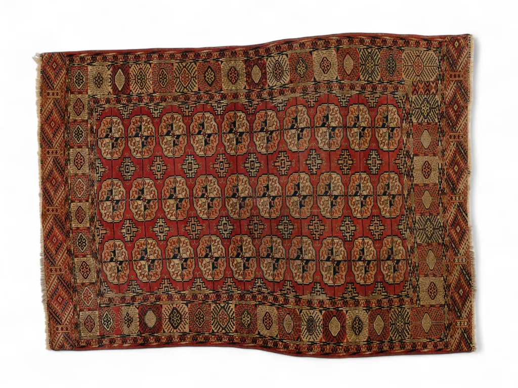 19thC Tekke Turkmen wool pile main carpet, Image 1++